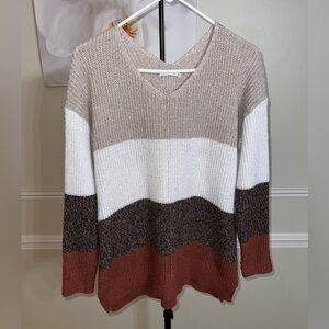 Staccato Women’s Colorblock V-Neck Knit Sweater! Size Medium.